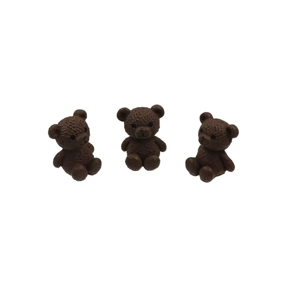 Cute Miniature Bear Figurines Funny Plastic Cartoon Animal Statue Mini Handmade Bear Ornament Dessert Decor