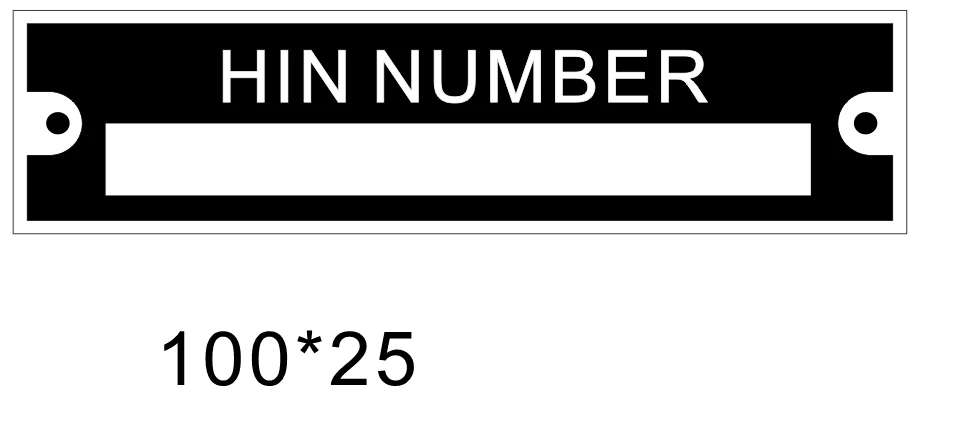 Blank HIN Tag ID Plate Serial Number Watercraft Fishing Speed Boat Skiing