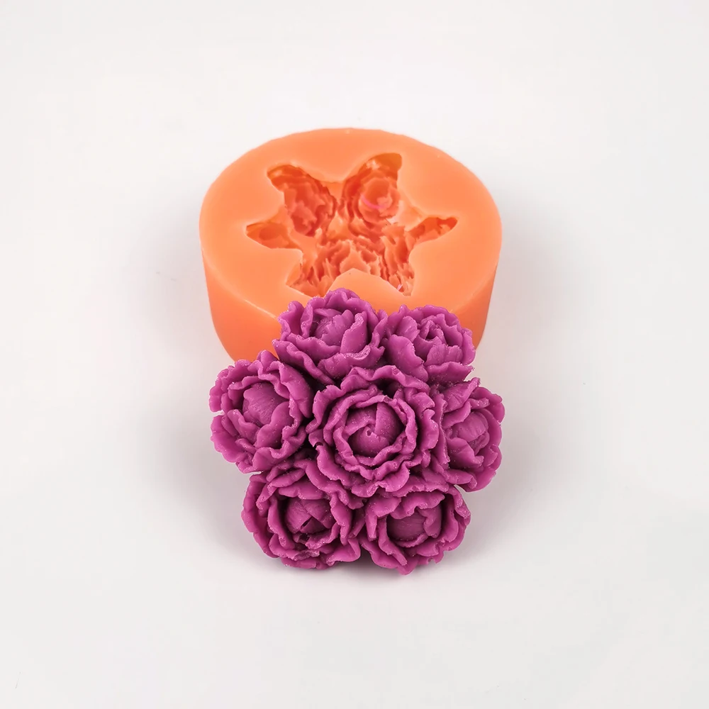 PRZY Molds Bouquet Flower Mold Roses, Carnations, Orchids Flower Ball Flower Decoration Plant Soap Silicone Candle Moulds Making