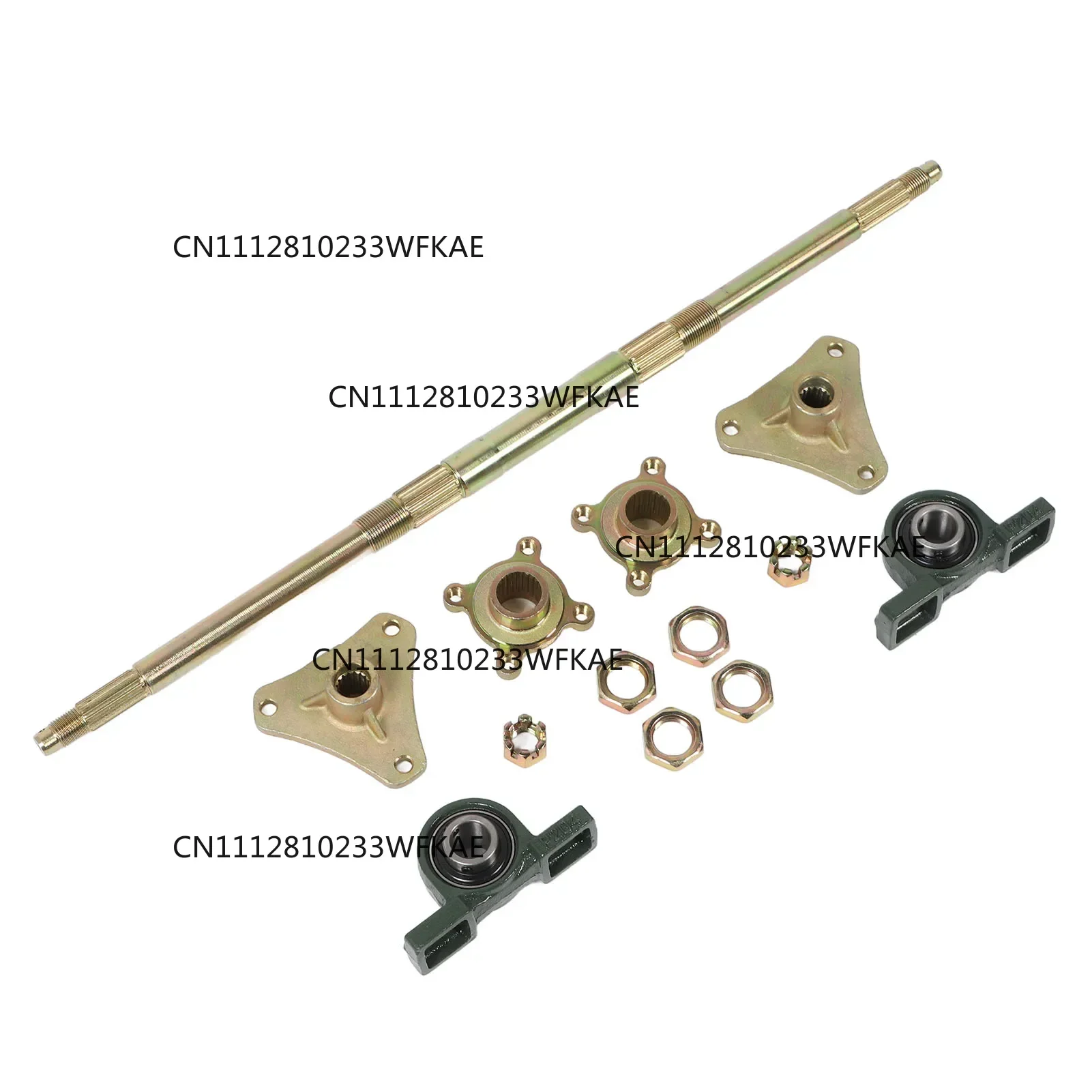 24inch Go Kart Rear Axle Shaft Kit Metal Anti Impact Hubs Fixing Mounts Flanges Set for 50-150CC ATVs Quads Drift Trikes