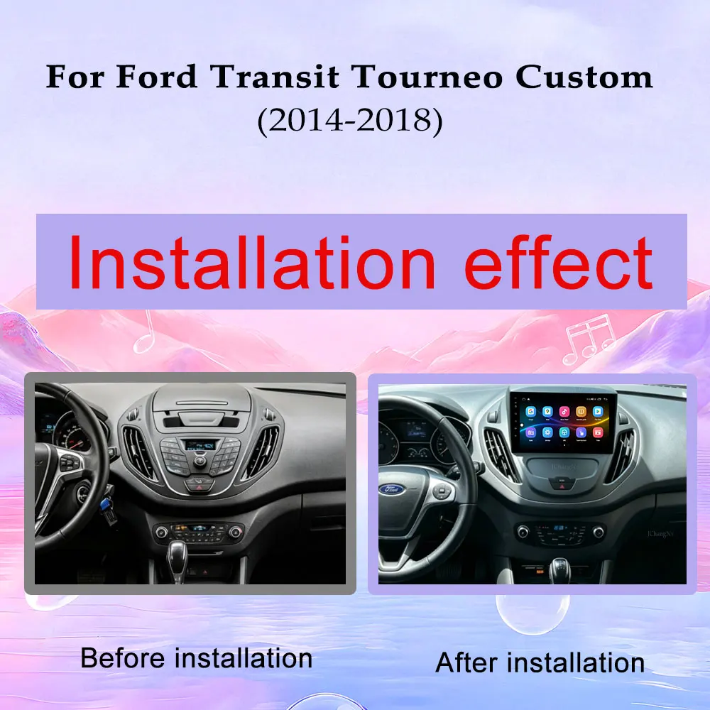 CarPlay Wired Android GPS Navi for Ford Transit Tourneo Custom 2014 - 2018 Car Radio Multimedia Player Split Screen DSP Stereo