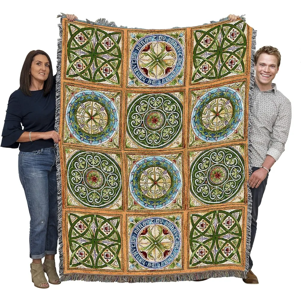 

Rosette - Gift Throw Woven from - Made in The USA (72x54), Tapestry