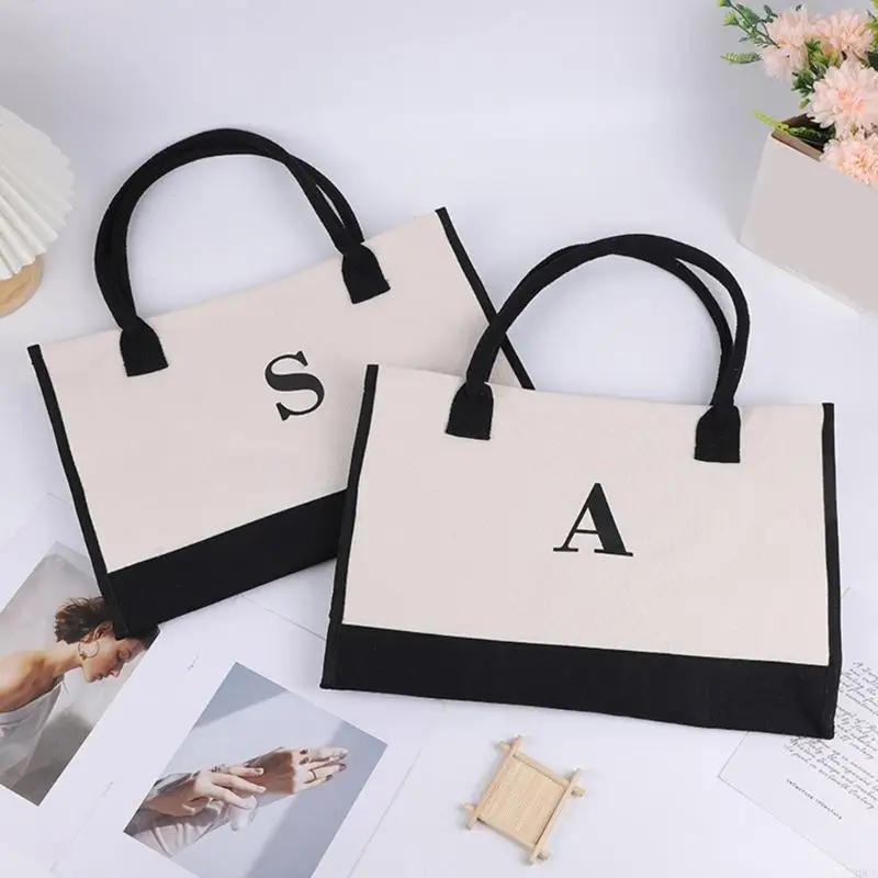 

Stylish Canvas Tote Bag Conveniently Foldable Handbag Excellent Present for Women Mom Teachers Bridesmaids 20CA