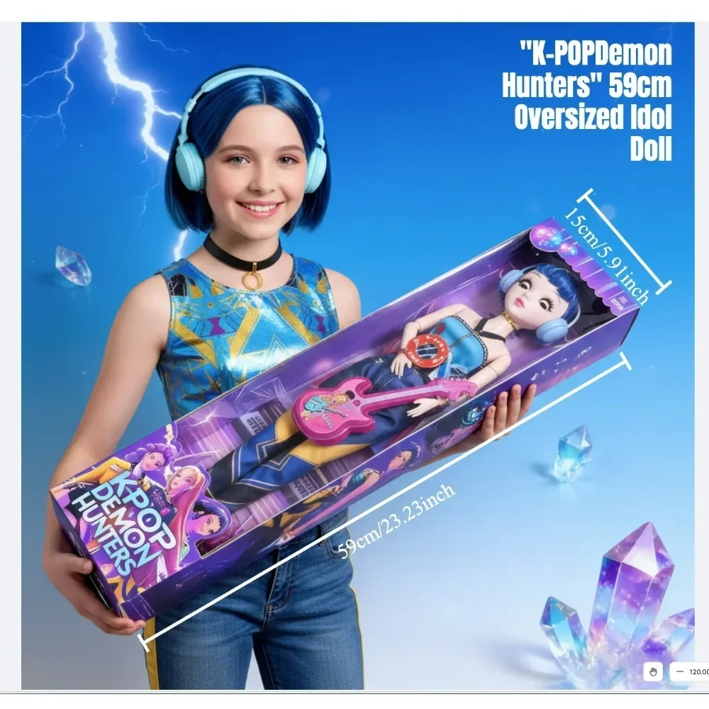 iant 59cm MusicalArticulated Plastic DolsIKpop Demon Hunters RumiNiraZoey Winking EyesPrincess DIY Gifts