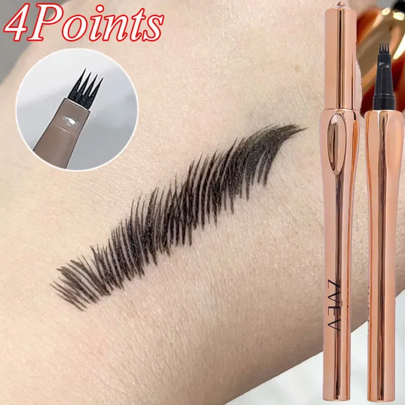 Crayon eyeliner pour contour des cils, liquide durable, stylo eye-liner pour cils inférieurs, étanche, tatouage sauvage, maquillage vers à soie couché, 4 fourcommuniste