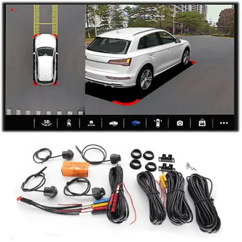 3D 1080P Panoramic Camera for Android Car Radio Built-in 360APP 360°View Bird's Eye View System 360Camera Rear/Front/Left/Right