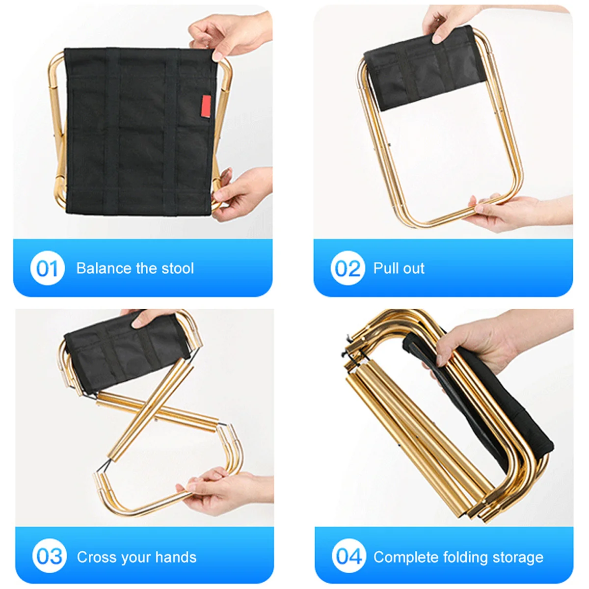 

Folding Chair Portable Stool Aluminium Alloy Stable for Camping Fishing Picnic Outdoor Activities Black Xl Folding Chair