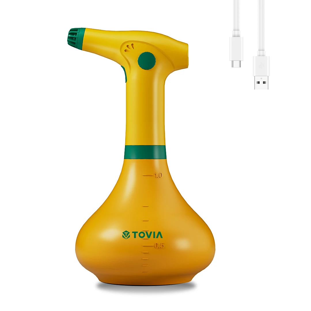 Regadera eléctrica doméstica de 1 litro, puede regar flores/esterilizar, puede funcionar de 360 grados, con cable de carga USB, herramienta eléctrica