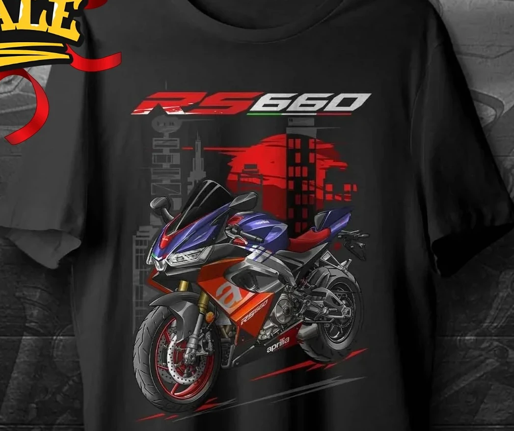 

Classic 2020-2024 Models Italian RS 660 Motorcycle T-Shirt 100% Cotton O-Neck Short Sleeve Summer Casual Mens T-shirt Streetwear