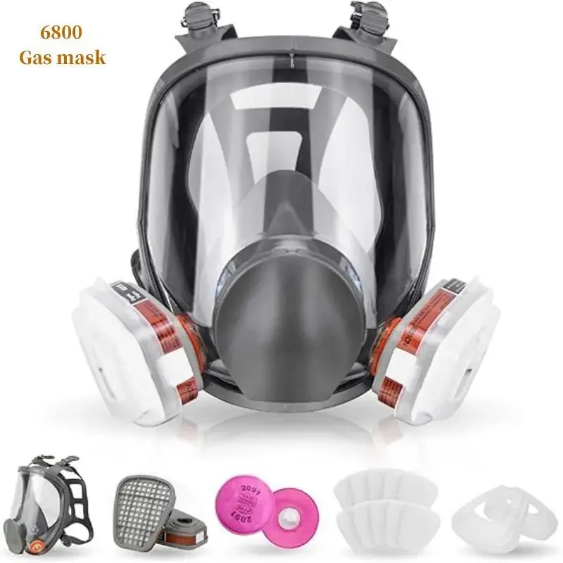 27 In 1 6800 Full Face Gas Mask 3 In 1 Industrial Painting Spraying Respirator Dust Safety Work Filter Mask