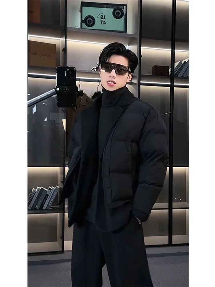 

Men's Winter down Cotton Jaet Anti-Cold Outerwear Sli Hip Haome High-End Feel Thiened Polyester Fiber Coat