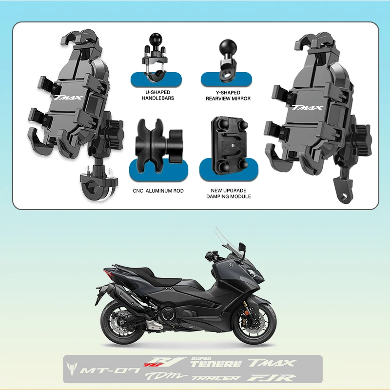 

For Yamaha TMAX 530 Tmax 500 T-MAX 560 TMAX530 tmax560 Phone Mount Stand Motorcycle Holder 360° Rotatable ABS Adjustable