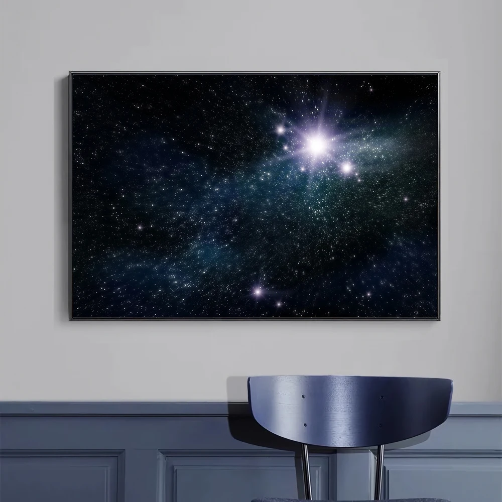 01 (2) universo cielo estrellado explorar ciencia misterio espectacular imagen HD tela de seda póster de pared decoración del hogar estilo artístico regalo del Festival
