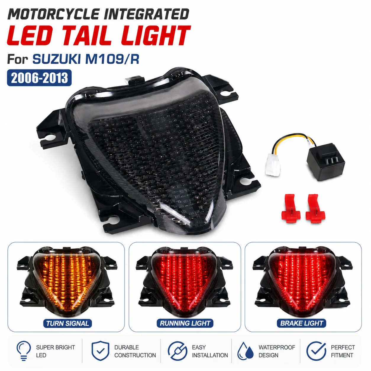 

Taillight M109/R Motorcycle LED Turn Signal Signal Tail Light Taillight For SUZUKI M109/R 2006-2013