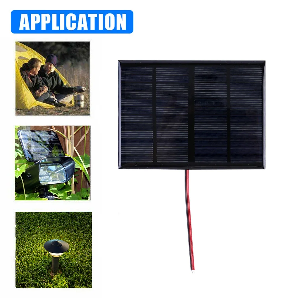 3/5W Solar Panel 12V 125MA Polysilicon Solar Panel Outdoor Emergency Charger for 3.7V Battery/Phone/Mobile Power Supply Charging