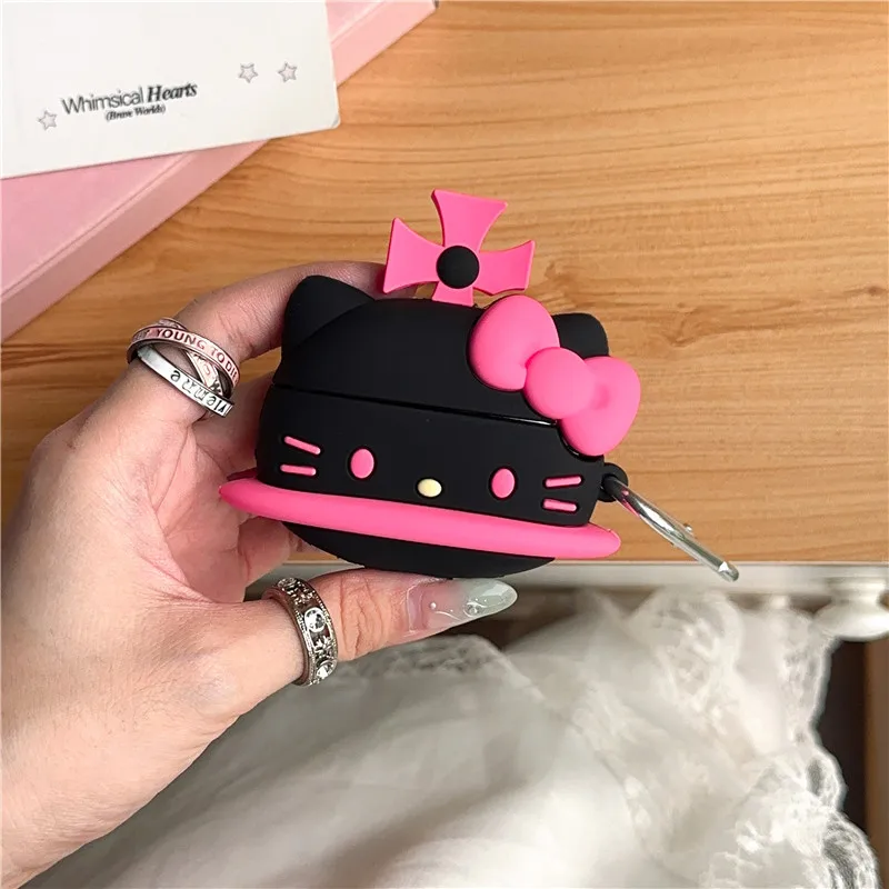 Kawaii HelloKitty etui ochronne Bluetooth Sanrio Anime Cartoon czerwone etui na słuchawki garnitur dla Airpodspro2 AirPods1/2