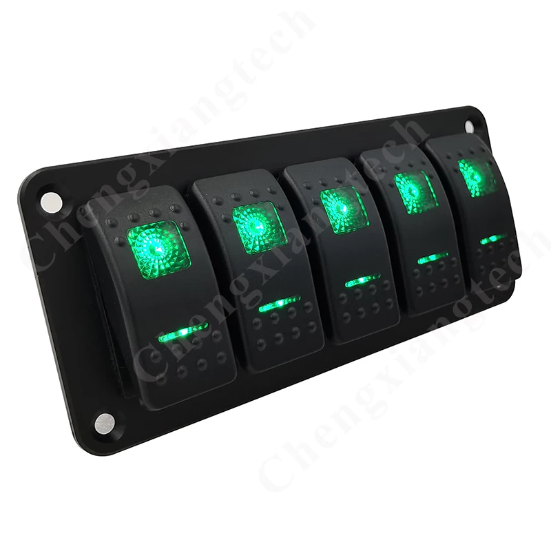 Alumínio 5 gang rocker switch habitação suporte de montagem painel para carro barco caravana dashbord diy instalação