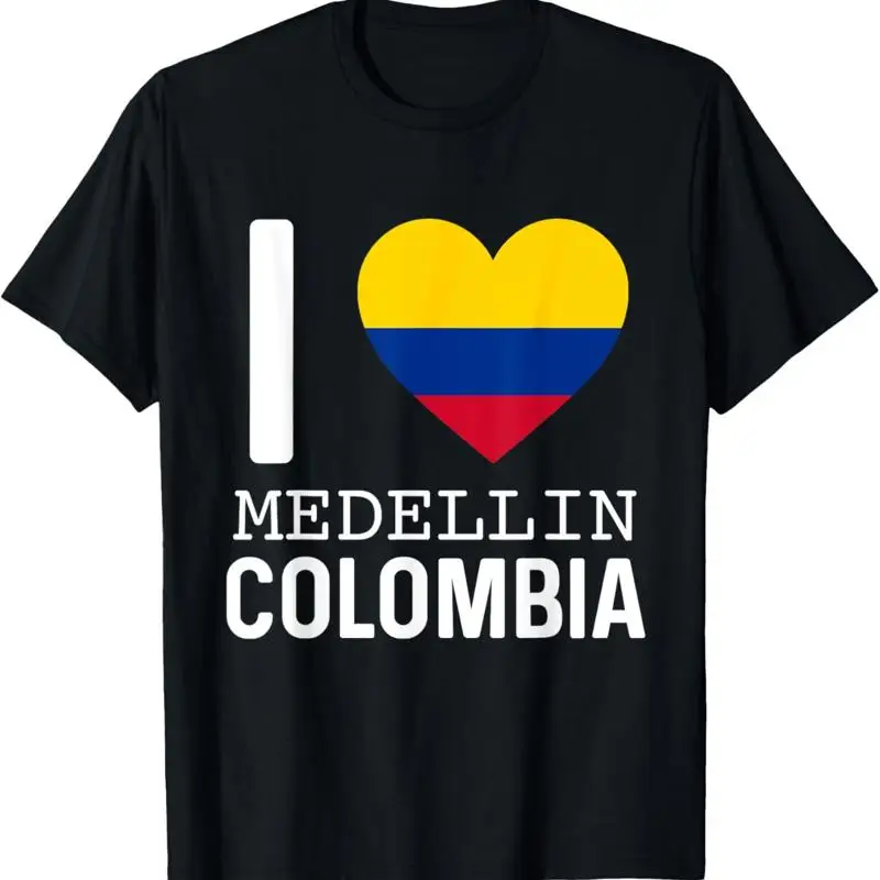 I Love Medellin Colombia Flag Map Colombian Pride Camiseta T Shirt