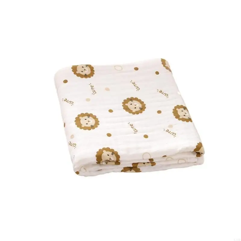 

L38E Cotton Baby Blanket Four Layers Breathable Baby Bath Towel Multipurpose Baby Blanket Easy to Carry for Home & Travel