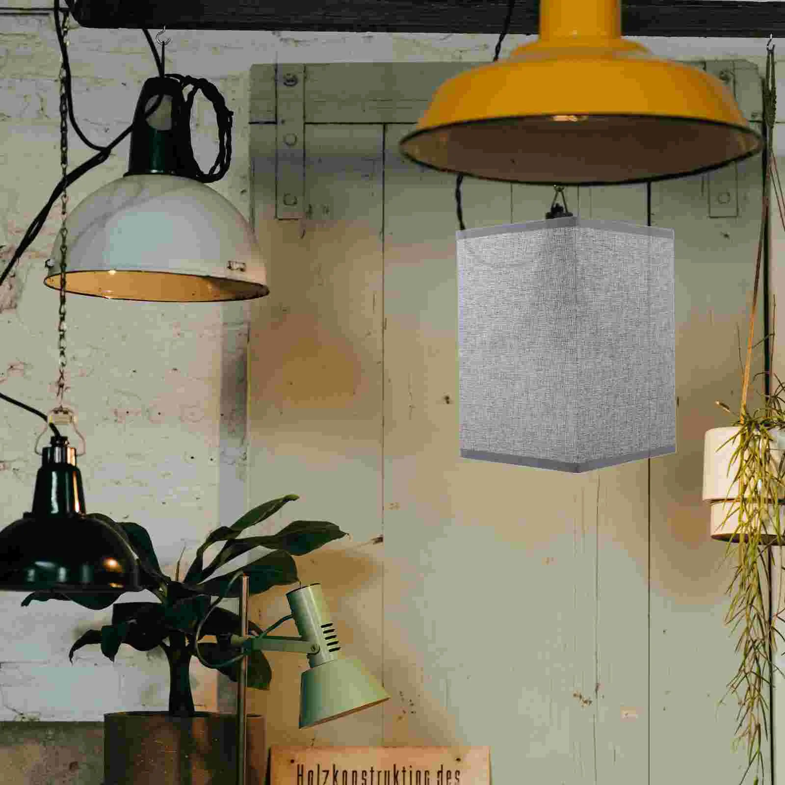 Pantalla cuadrada de lino para mesa, candelabro de escritorio para el hogar, cubierta segura para suelo de granja