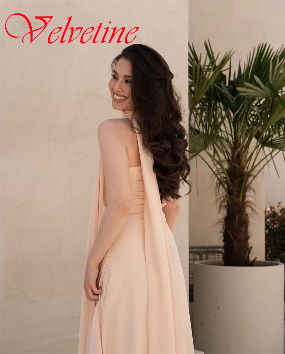 Customized Elegant Strapless Sleeveless Evening Dress High Quality Chiffon Homecoming Dresses Temperament Ribbons Party Gowns