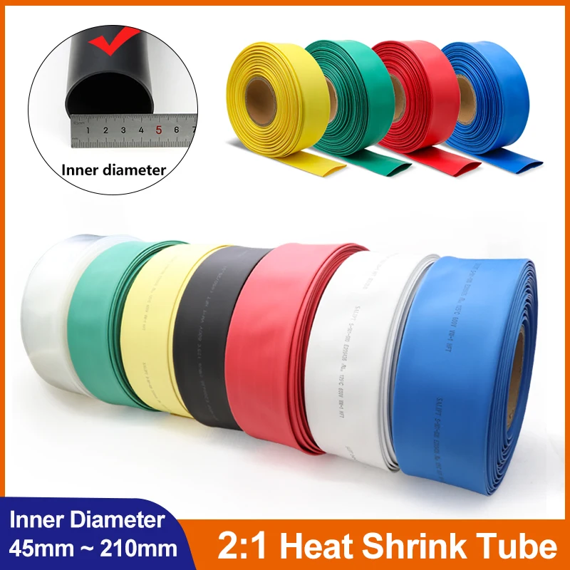 

2:1 Heat Shrink Tube Cable Insulated Sleeving Polyolefin Tubing Wire Connector Protector 45/50/60/70/80/90/100/120/150/180/210mm