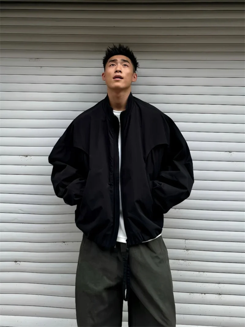 

Men's ort Pilot Jaet American Sle Stand Collar Coat Cleanfit Knife Sve Baseball orm Loose Fit Polyester Ny...