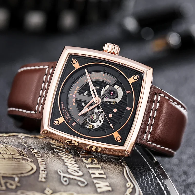 Orologio da uomo di lusso Tourbillon cavo Orologio meccanico automatico da uomo Orologio da uomo impermeabile con data e settimana in acciaio inossidabile