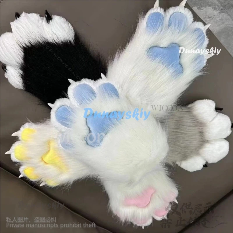 Anime Fursuit Kigurumi Cosplay Furry Claws Nails Gloves Wearable Furry Animal Paw Cos Cat Rabbit Fox Dog Props Customized