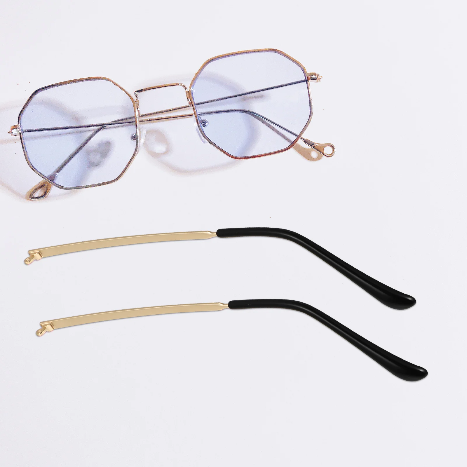 1 par de óculos de metal, templos de substituição, forte curvatura, resistente para óculos de sol, óculos de leitura, ajuste confortável, templo