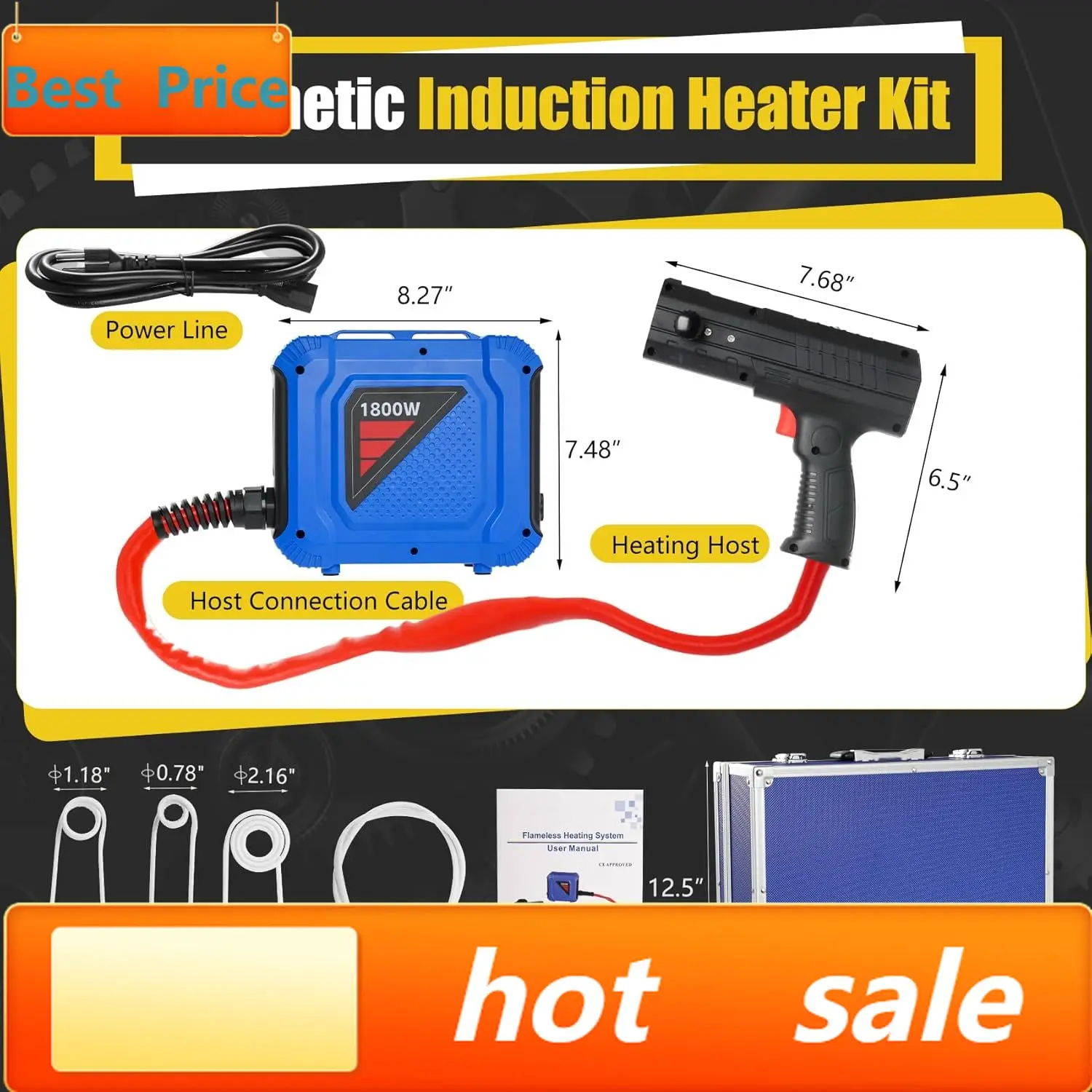 

Хит продаж: Индукционный нагревательный комплект 1800 Вт для удаления болтов, легкий индукционный инструмент для снятия ржавых болтов