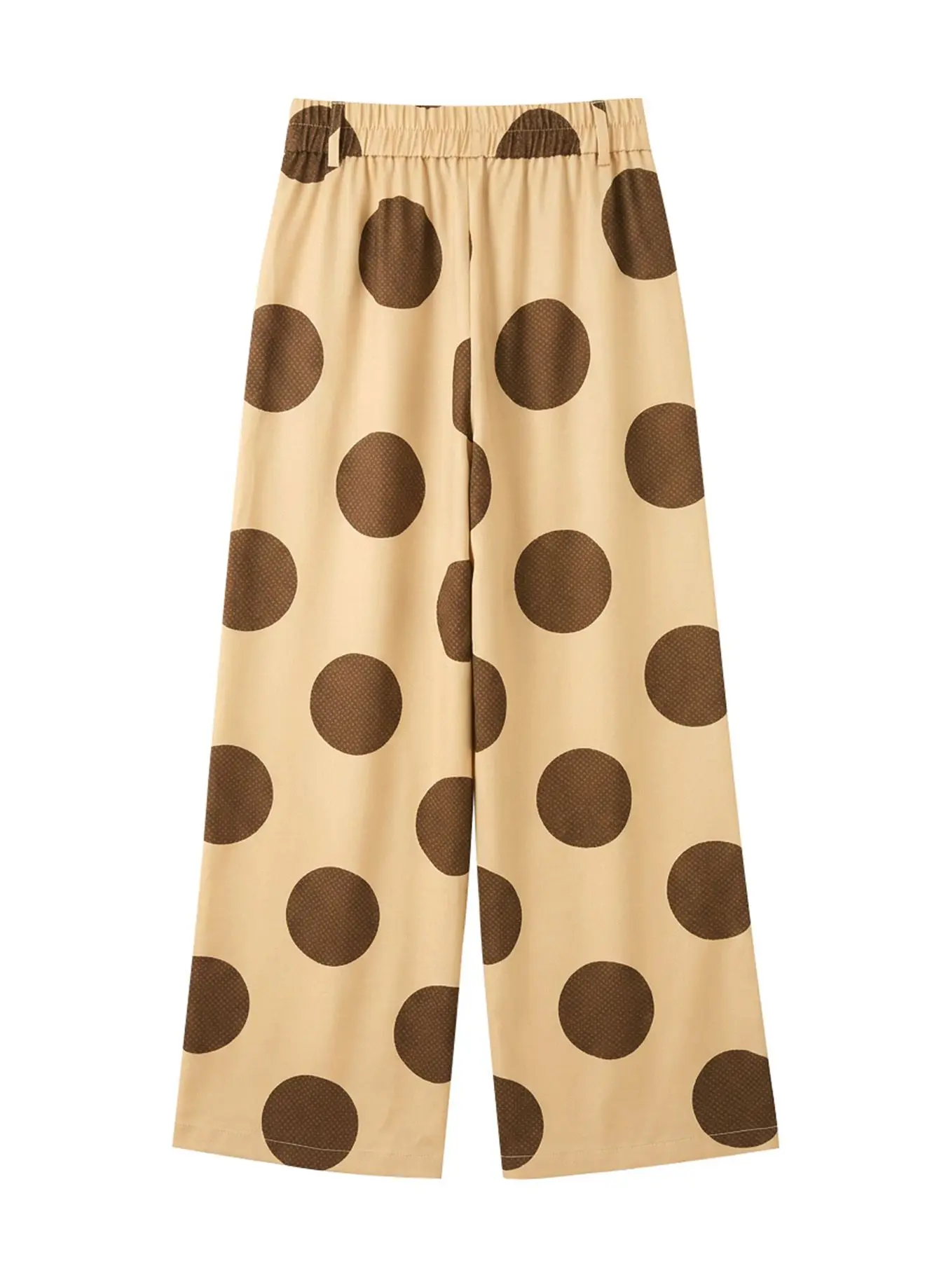 Yeezzi Women's Vintage Polka Dot Wide Leg Pants 2026 New High Waist Pleated Pockets Loose Casual Summer Office Trousers Bottoms view 4