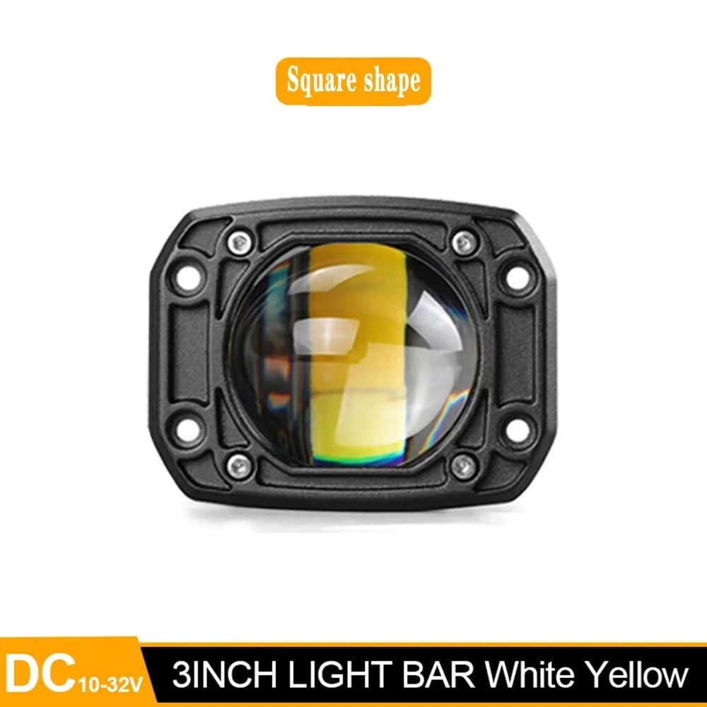 24V 12V Car DRL Lights LED 6000K/3500K Fog Lens Motorcycle Spotlight Flood Spot Day Running Lamps For Jeep Wrangler Off Road 4x4