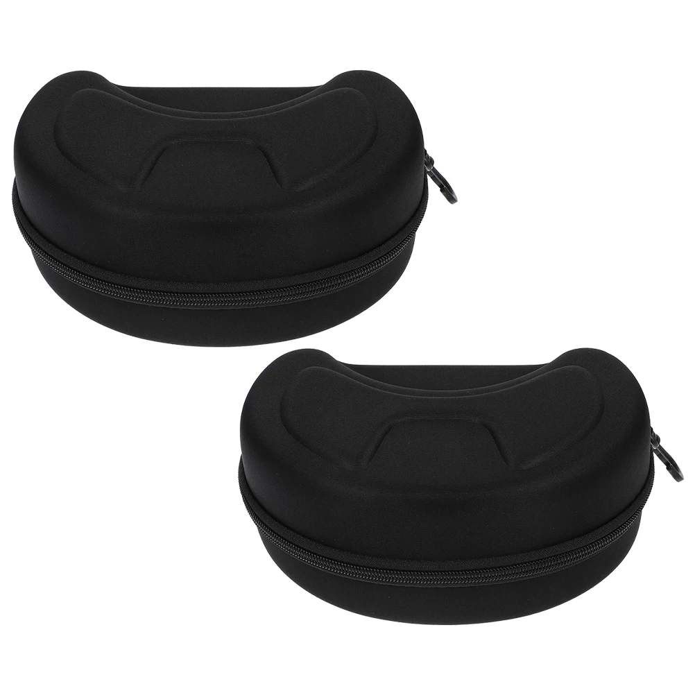 

2pcs Motorcycle Goggles Case Large Size EVA Sunglasses Boxes Hard Shell Eyewear Storage Black Color Durable Protective Box Gifts