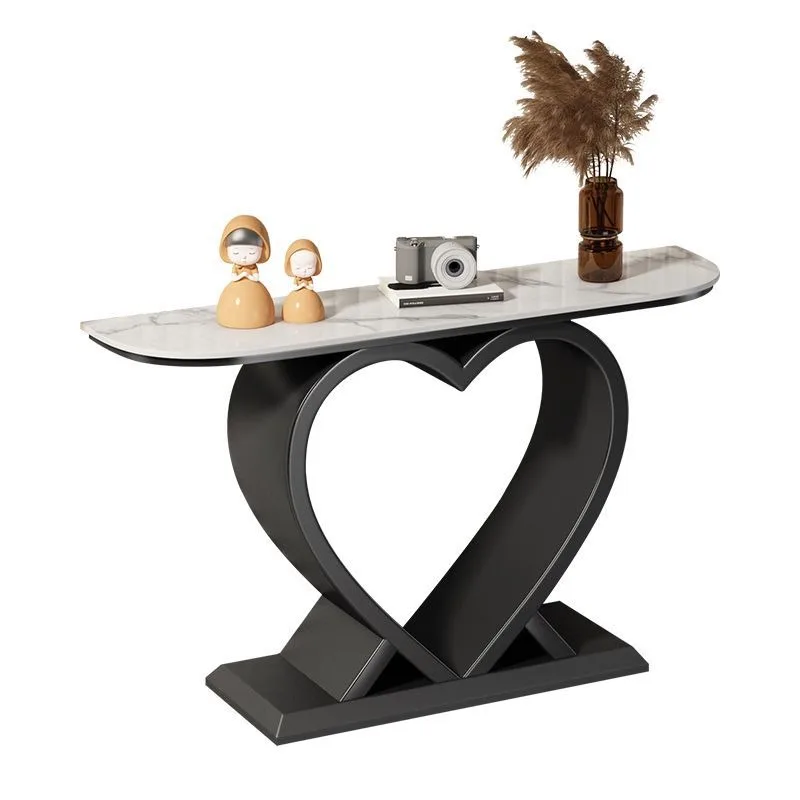 

High-end light luxury entrance cabinet, entrance table facing the door, living room against the wall, simple