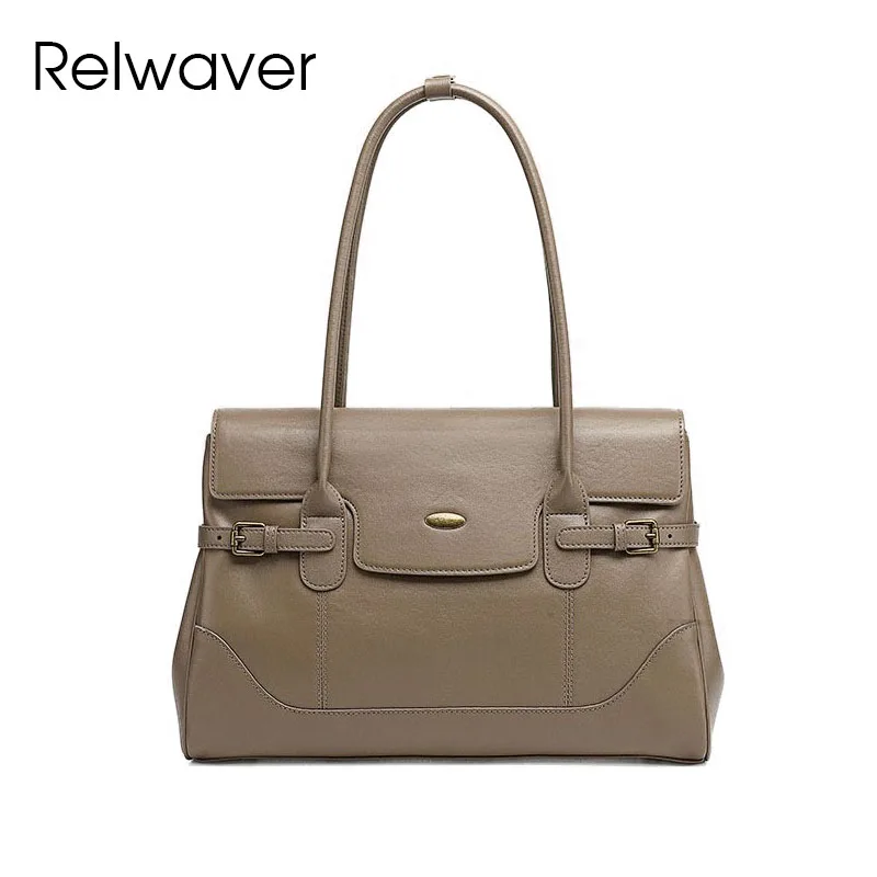 

Relwaver genuine leather underarm bag big capacity cover women handbag brief commuting lady top handle bag 2026 spring women bag