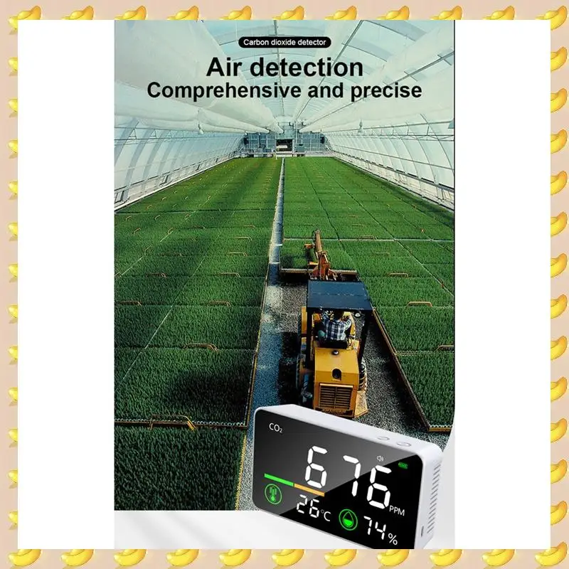 

1 Piece 3-In-1 Portable Carbon Dioxide Detector Air Quality Detector, White ABS For Crop Room,Office