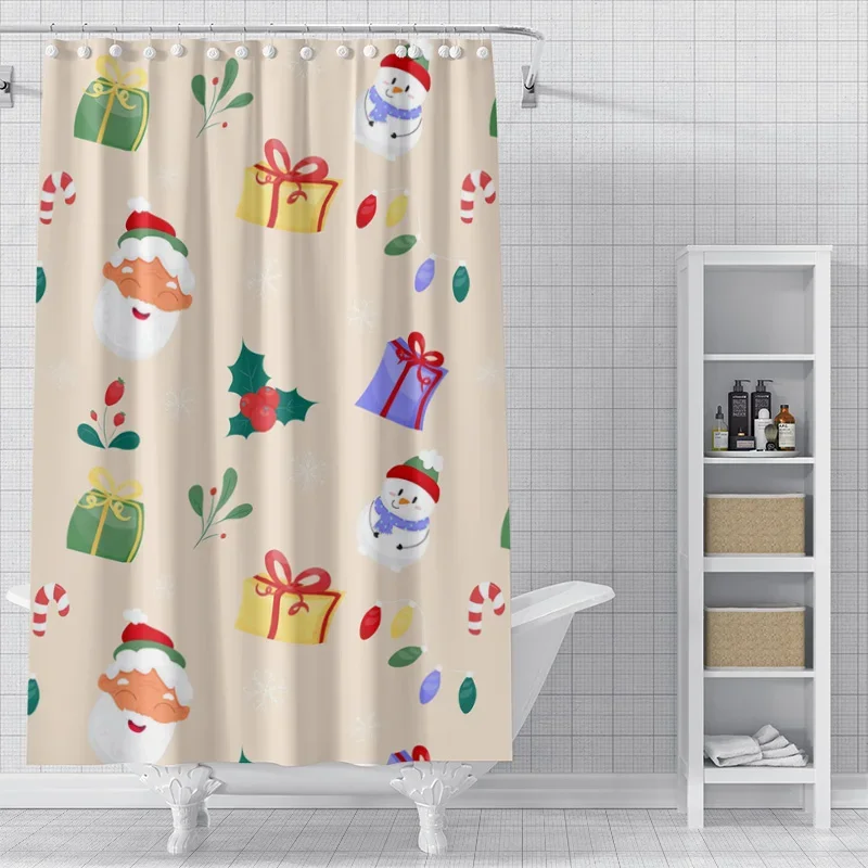 Home decoration shower curtains for bathroom waterproof curtain fabric Modern Nordic style Living Room Merry Christmas winter