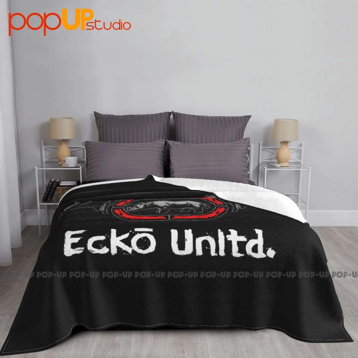 Ecko Unltd Rhino Blanket Bedding Lightweight Sofa Decorative