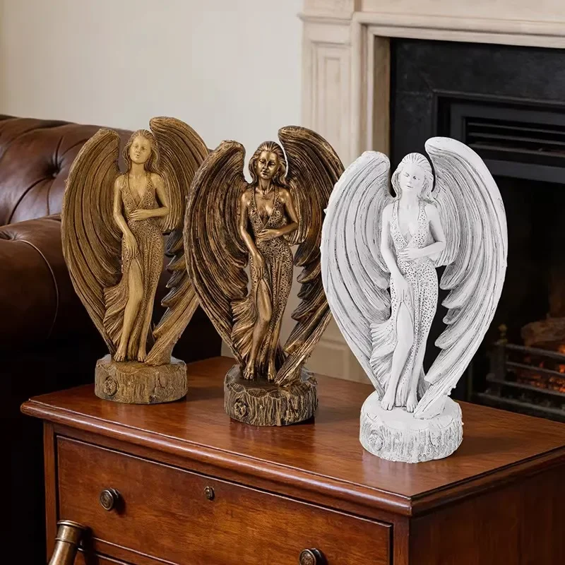 DSA Nordic style resin handicraft angel ornament, living room bookcase ornament Muse sculpture home creative decoration