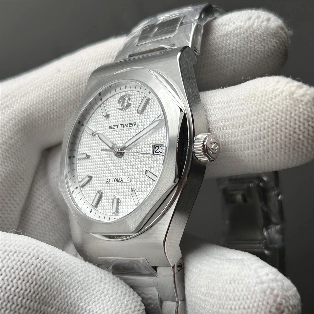 BETTIMER 2024 New Men\'s Mechanical Watches PT5000 Automatic Business 100m Waterproof BGW-9 Stainless Steel Clock watches for men