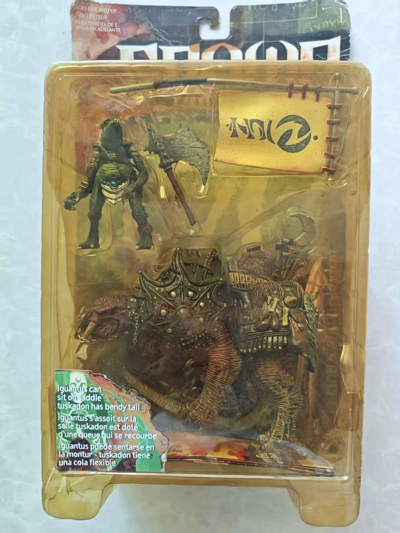 

McFarlane SPAWN The Dark Ages Ignatus And Tuskadon Figures Series 14 1999 Toys The box has slight yellowing and damage