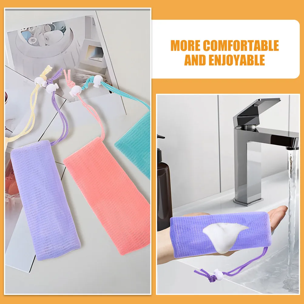 

16Pcs Pe Soap Mesh Bag for Bar Soap Gentle Exfoliating Lather Foaming Pouch with Hanging Lanyard for Bathroom Kitchen Shower