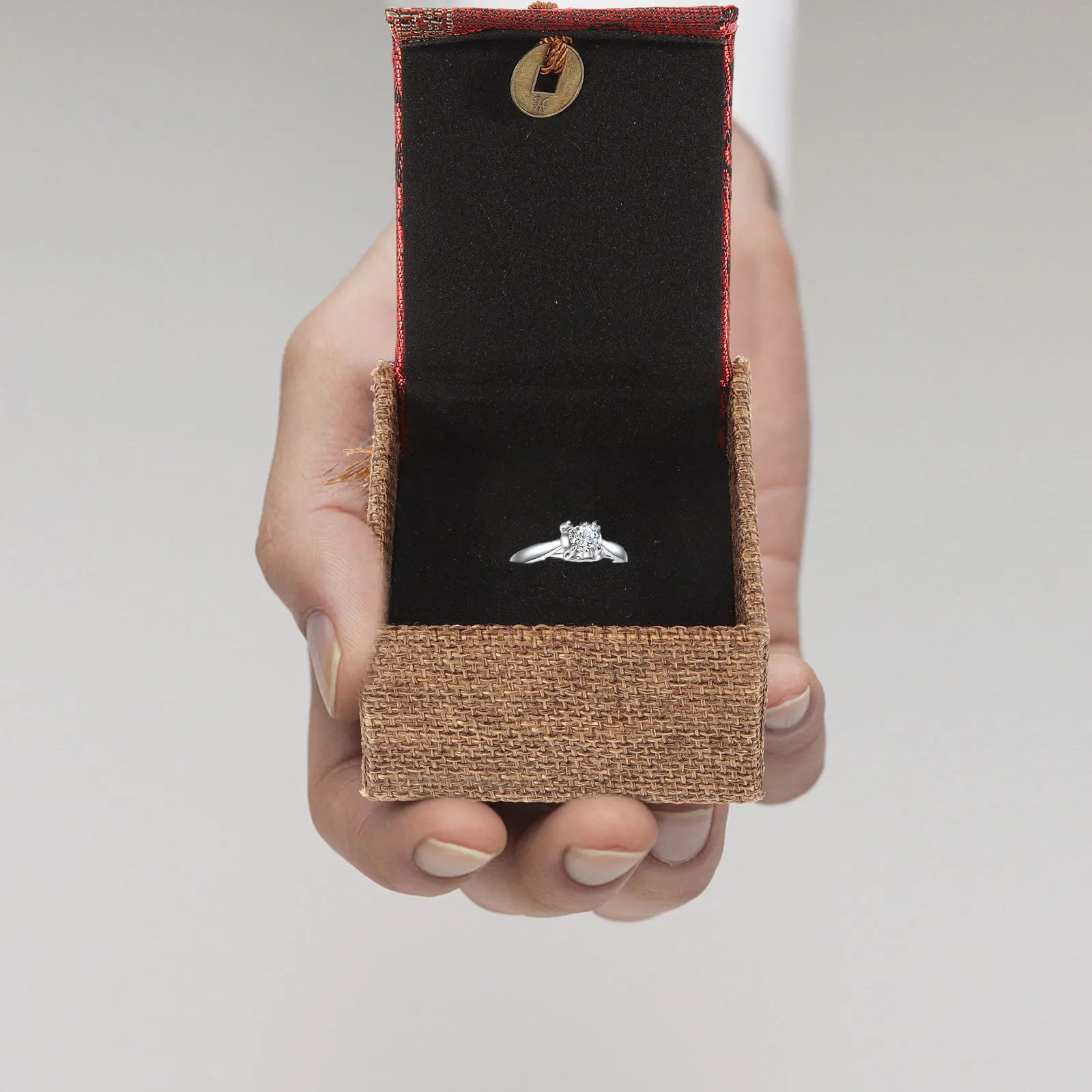 

3Pcs Jewelry Gift Boxes Set Fabric Wrapped Ring Necklace Bracelet Storage Organizer Small Decorative Box Jewelry Packaging