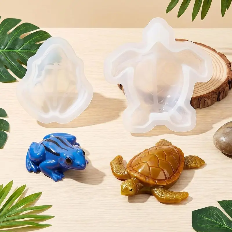 2Set of Sea Turtle Animal Resin Molds，Durable Epoxy Resin Casting Silicone Mold，ApplicableDIYHandmade、Home Decoration、Garden orn