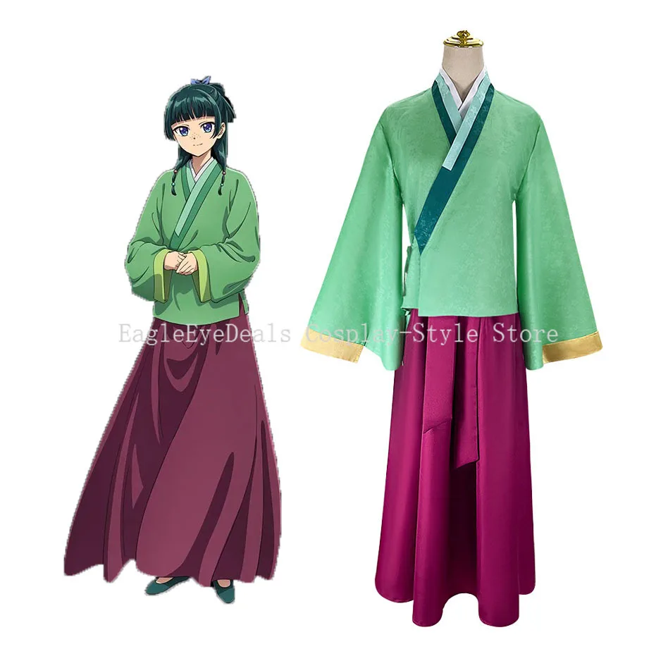 يوميات الصيدلي ماوماو جينشي أزياء تنكرية لحفلات الهالوين كرنفال زي أنيمي مجموعة هانفو تنورة شعر مستعار فستان علوي