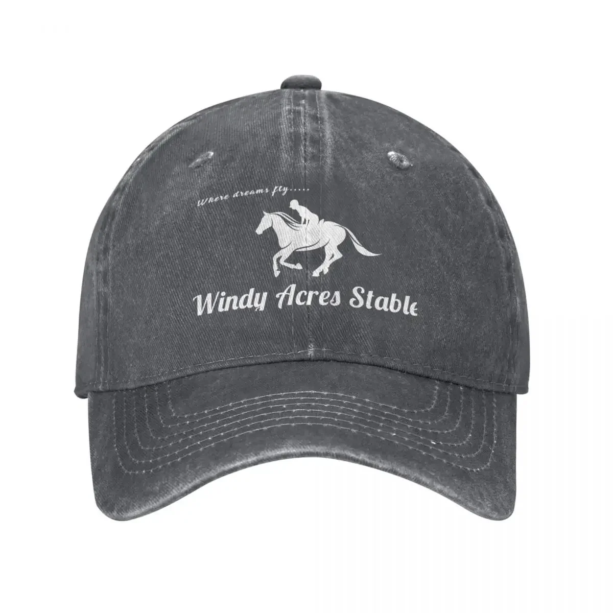 Windy Acres Logo for dark coloured background Baseball Cap Visor Snapback Cap Hip Hop Men's Caps Women's