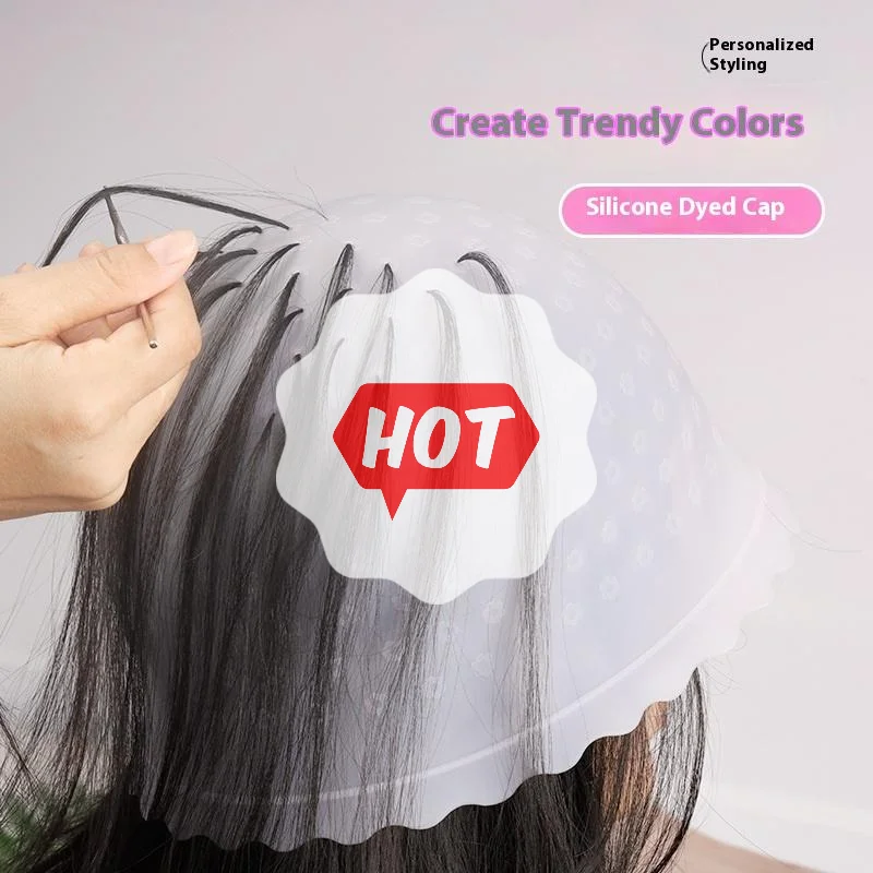 1 قطعة تصفيف الشعر صبغ الشعر قبعات المهنية الحلاق سيليكون غطاء صبغ الشعر صالون الحلاقة أدوات التصميم #3