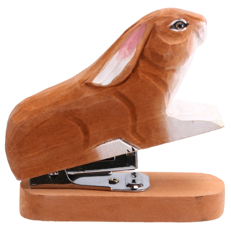 Stapling Machine Animals Shape Stapler Portable Wooden Stapler Random Style Stapler