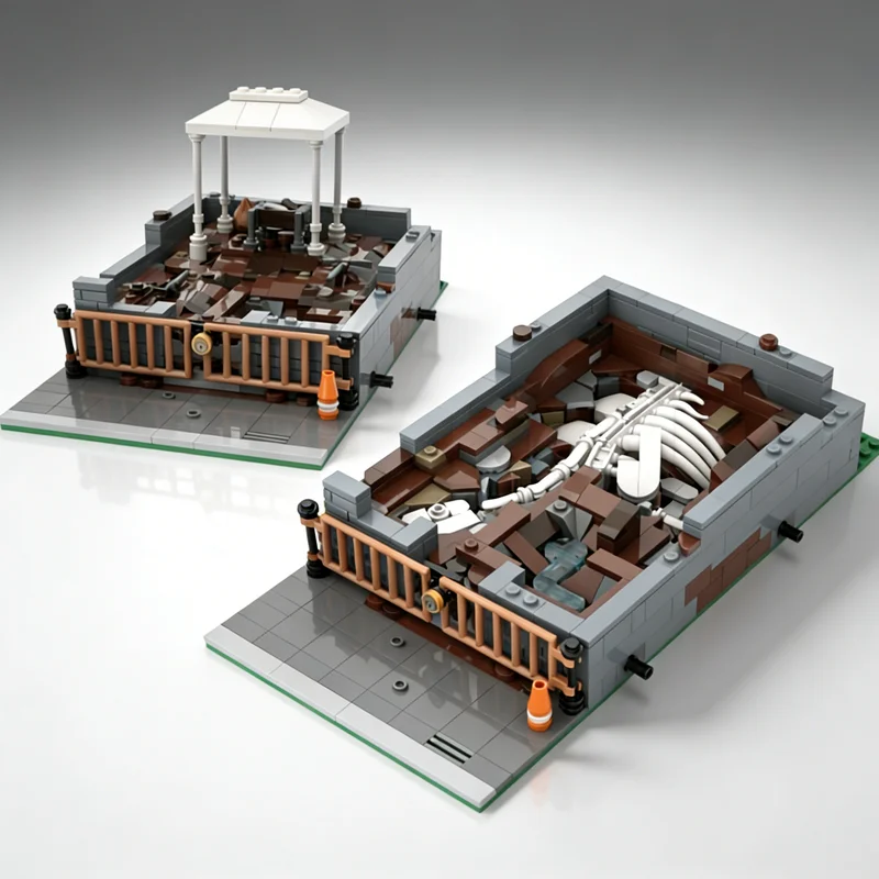 

761pcs MOC Dinosaur Stegosaurus Fossil Modular Streetscape Model Building Blocks Creative Gift DIY Display Decor Adult Premium